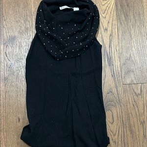 Autumn Cashmere Black Studded Cowl Neck Top